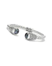 Samuel B. Silver 10mm Pearl Balinese Design Bangle Bracelet