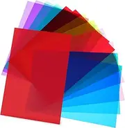HOMSFOU 12 Pack PVC Film Light Diffuser Sheets Color Correction Gels Photo Lighting Filters