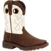 ROCKY BIG KIDS' RKW0388Y SQUARE TOE WESTERN PULL-ON MID-CALF BOOTS, SIZE 5.5 M