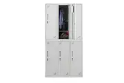 FORTIA 6 Door Metal Storage Cabinet Lockers for Gym Office - Grey