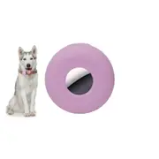 Dog Collar Anti-Lost Silicone Tracker Protective Case Cover Compatible With Apple Airtag-Purple
