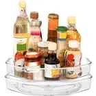 2Pcs Turnable Cabinet Organizer Clear Rotating Spice Rack Large Capacity ☀
