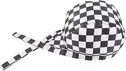 [WESIEVYA] Canvas Chef Hat with Plaid Design Comfortable Kitchen Catering Cap for Men and Women for Restaurants Cafes and Barbecue Easy to