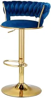[Artiss] Bar Stools Stool Adjustable Kitchen Swivel Counter Barstools Dining Chair Gas Lift Soft Velvet in 61-81cm Seat Height Floor for Home Bar Dining Room Cafe Outdoor Indoor Blue
