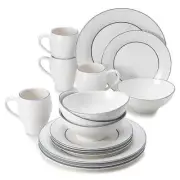 Mikasa Swirl 16pc Dinnerware Set Banded Blue #5163480 - Discontinued -New in Box