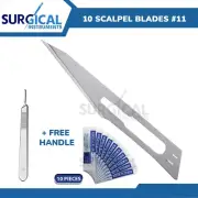 10 Sterile #11 Surgical Blades with FREE #3 Scalpel/BP Handle Medical Dental