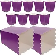 HOLIDYOYO 50pcs Popcorn Boxes Mini Paper Popcorn Box Cardboard Popcorn Container for Party Disposable Snack Candy Popcorn Bags Popcorn Holder for Birthday Wedding Decoration Purple