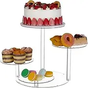 UNICRAFTALE 1Set 30x30.65cm Acrylic Cupcake Riser Holder Clear Round Cake Stand Desserts Dispaly Stands with Bar Tiered Cupcake Tree Tower Dessert for Dessert Table Wedding Birthday Party