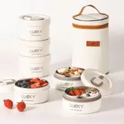 Stainless Steel Vacuum Thermal Lunch Box Stackable Warmer Soup Cup Dinnerware