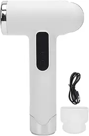 200W Hair Dryer, 100000RPM 15000mAh USB Rechargeable Blow Dryer with Nozzle, Portable Cordless Low Noise Hair Dryers for Home Travel (White)