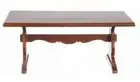 Dollhouse Miniature Trestle Table in Walnut by JBM