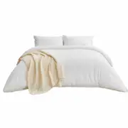 Cotton Waffle Duvet Doona Quilt Cover Set Double Queen Super King White