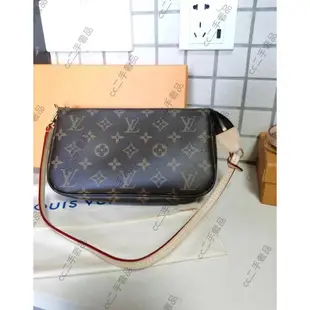 二手便宜出 LOUIS VUITTON LV VINTAGE 路易威登 老花 麻將包 腋下包 M40712