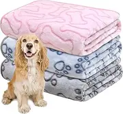Gorgelly 1 Pack of 3 Dog Blankets, Soft Fleece Dog Blanket, Washable, Dog Blanket, Fluffy Cat Blanket, Pet Blanket for Small, Medium Dogs, Cats, Sofa Protector for Dogs, Dog Blanket, Sofa, 110 x 80 cm