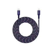 Microdia ExeCable Tweed PD60W USB-C to 8-Pin Charging Cable Cord 2.6m Navy