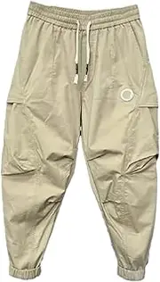[Mkjuuior] Men's Overalls Stretch Casual Pants Spring and Summer Loose Versatile Nine-Point Overalls
