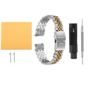 Stainless Steel Mesh Watch Band 18mm Adjustable Watch Strap, Silver Gold