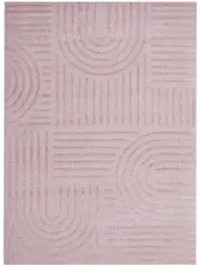 Margo Pink Arched Lines Textured Rug