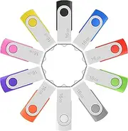 [Enfain] 64GB USB 2.0 Flash Drive Assorted-10-Color 10 Pack Thumb Drive for Data Storage and Distribution, User-Friendly Packaging for Back-to-School Gift, Personal Use and Office Use