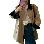 小個子風衣外套女2024春秋新款韓版英倫風休閒單排扣女生風衣外套