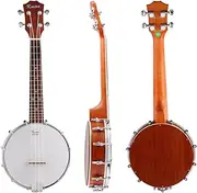 Kmise Banjo Ukulele 4 String Concert Banjos Sapele Aquila String Snowflake Dots