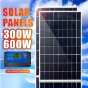 300W/600W Solar Panel Kits 12V Solar Panel 100A Controller Power Battery Charger