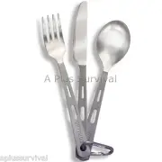 Optimus Titanium Lightweight 3 Piece Cutlery Set Hiking Backpacking Survival