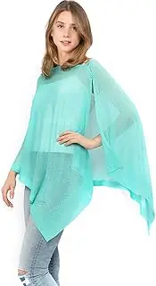 [chicchicfashionworld] CCFW Womens Sheer Poncho Shrug Bolero Scarf, Lightweight Spring Summer Shrug Pullover Sweater with Button