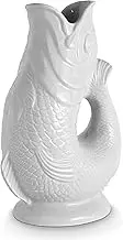 Wade Fish Jug, Earthenware, Iconic UK Heritage, Made in Stoke-on-Trent, 1.2L, White