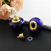 SHUOFUSH 4PCS Hollow Fillable Glass Bottle Locket Hair Pendant Glass Terrarium Flowers DIY Urn Cremation Jewelry Keepsake Memorial Gift-Blue APL Gold_a