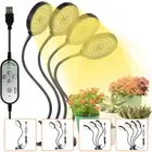 1-4Lamp Full Spectrum Sunlight LED Plant Grow Lights Timer Auto On/Off Dimmable