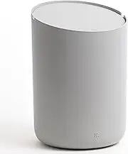 Kazai.® Small Waste Bin 'Tove' - Exclusive Mini Design Bin from Berlin | for Bathroom, Kitchen & Desk | 2L Capacity, Non-Slip, Inner Bucket | Light Grey