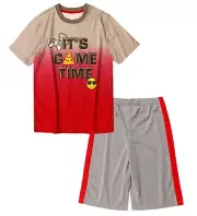 Wonder Nation Boys Sleepwear Shirt & Shorts X-Small (4-5) It's Game Time Gray