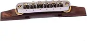 LOLIPPYY Archtop Guitar Bridge with Gold Roller Saddles Self Adjusting Base Material for Fit Jazz Guitars Replacement Bridge Tailpiece