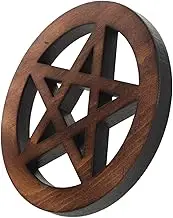 TOBBOMEY Pentagram Decor Unique Solid Altar Ritual Plate for Smudging Divination Ceremonies and Home Decor Light Brown Five- Decoration for Spiritual Spaces