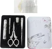 Embroidery Scissor Set - 6-Piece Portable Small Vintage Embroidery Scissors,Reusable European Antique Vintage Sewing Kit Stainless Steel Sewing Tool Set for Embroidery