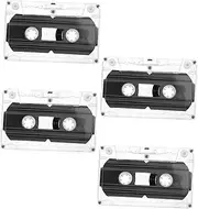 SOPOTUTU 4pcs Blank Audio Cassette Tapes with Clear Hard Case for Music Voice and Speech Recordings Versatile for Teaching and DIY Projects Portable for Easy Carrying