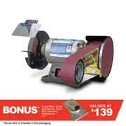 MULTITOOL 150mm Bench Grinder w/ 50x915mm Industrial Tools Attachment PO362-150
