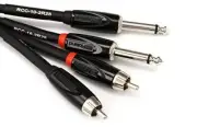 Roland Black Series Interconnect Cable, Dual RCA to 1/4 Inch, 10-Feet