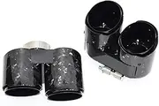 Muffler tip, Compatible Compatible Compatible For 2021+ BMW 4 Series 425i 430i G22 G23 G26 Exhaust TIP Upgrade Carbon Fiber Black Quad Muffler Nozzle Tip(2pc)