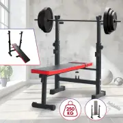 BLACK Weight Bench Press Squat Rack Incline Fitness Home Gym Equipment AU