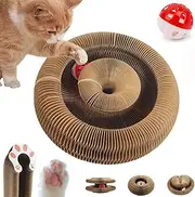 Kitten Curl Toy, Magic Organ Cat Scratcher Board, Kitten Curl Cardboard Cat Toy, Foldable Cat Scratching Board, Cardboard Cat Toys, Interactive Scratch Pad Cat Toy with Toy Bell Ball (1pc)