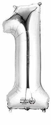 amscan Number 1 Silver SuperShape Foil Balloon 1333cm w x 3486cm h
