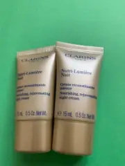 2 X Clarins NUTRI LUMIERE NUIT Nourishing Rejuvenating NIGHT CREAM .5oz/15ml