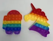 Pop Push Rainbow Bubble Sensory Fidget Toy Autism Special Needs Stress Relief 2