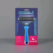 JASWELL Pet Grooming Tool Dematting Comb for Dogs/Cats 2 Sided Undercoat Rake