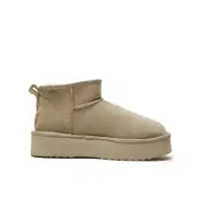 Yellow Earth Unisex Classic Ultra Mini Platform Ugg Boots Mustard Seed (US M7/W8)