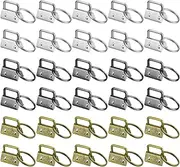 HAIKING Hardware Key Fob, 30 PCS Metal Tail Clip Key Rings Sets for Keychain, Lanyard, Chain Making Supplies (3 Colors)