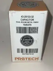 GENUINE Rheem Ruud Protech Capacitor 70/5/370, 43-25133-32 Dual Round Metal Fin