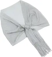 [ROMISBABA] Metallic Silver Shawl Scarf Bridal Bridesmaid Party Wrap Small Scarf Evening Dress Accessory Elegant Wrap